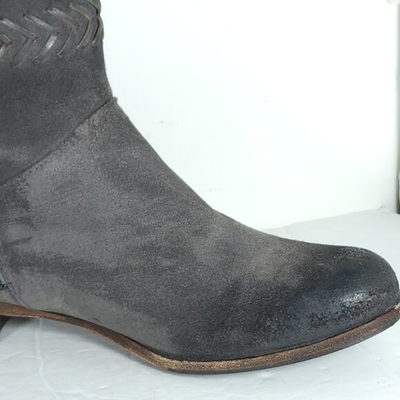 UGG Women's Caylin US 7 Gray Burnished Suede Braided Zip Riding Boots - Picture 13 of 16